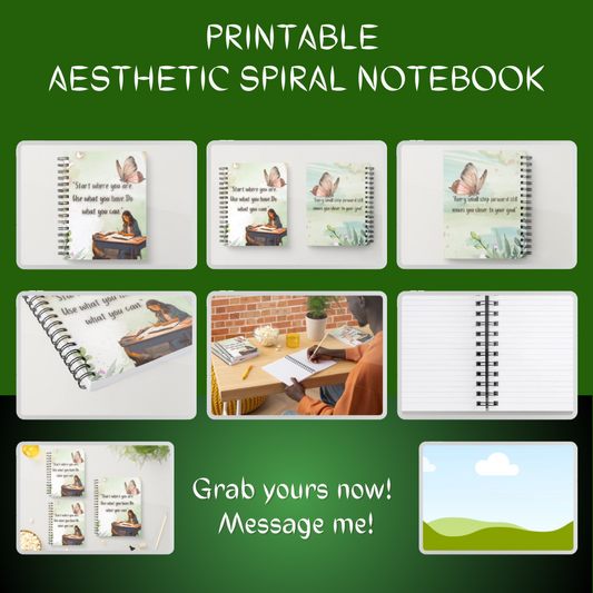 Printable Aesthetic Spiral Notebook