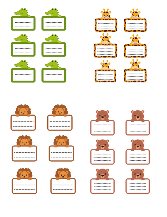 Printable Name Labels for Boys- 72 Labels + FREE Cute Stickers